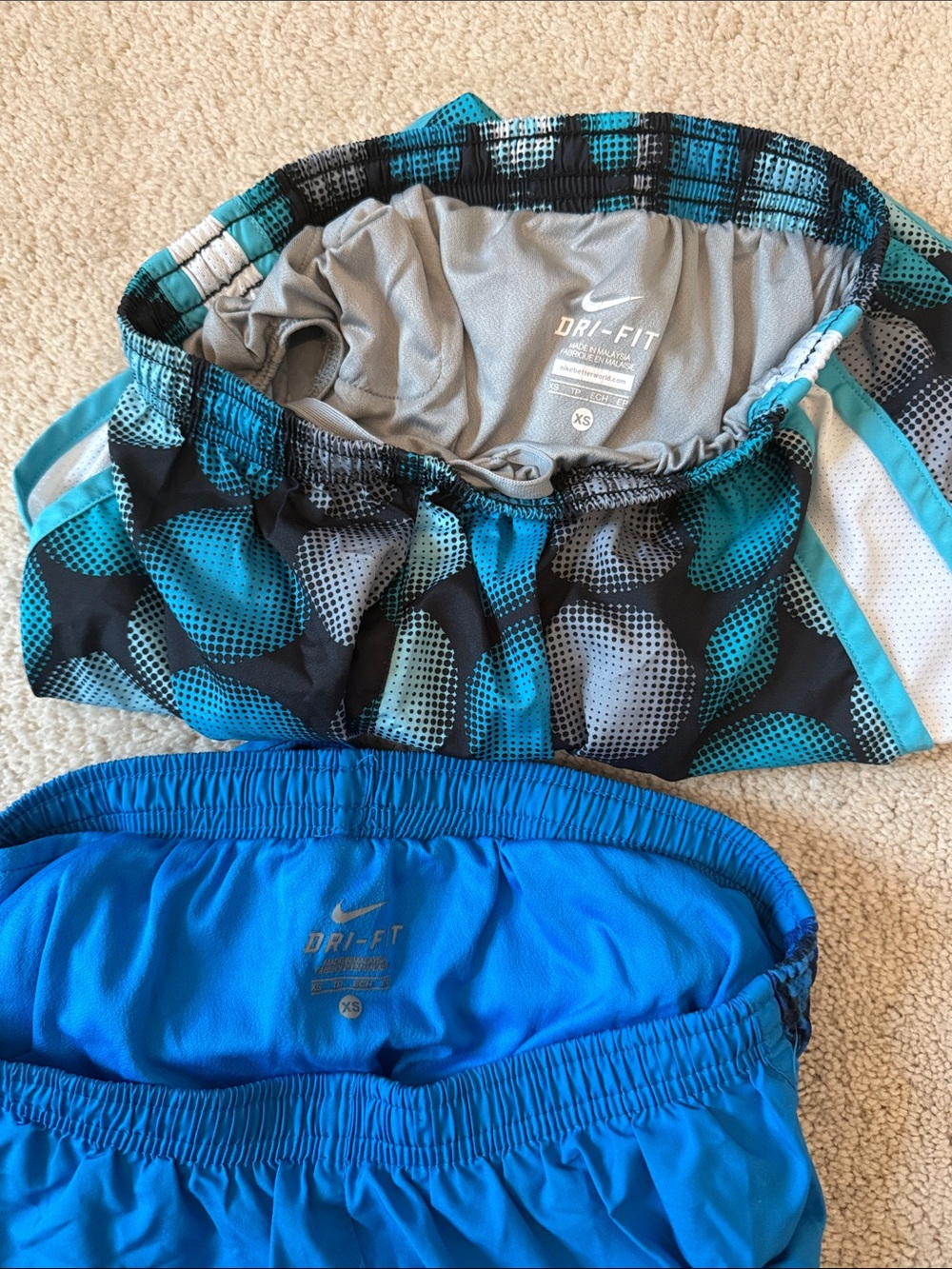 Nike Blue & Teal Patterned Women's Running Shorts Duo - Picture 2 of 3